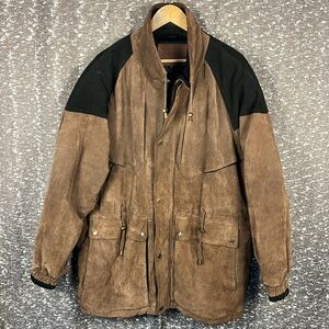 Vintage New River Genuine Article Suede Brown and Black‎ Jacket Men's XXL